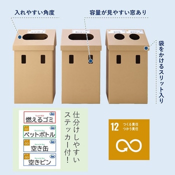 IVL イージーBOX(蓋/本体 3個SET 燃えるゴミ/PET/空き缶/空き瓶) - I-VALUE