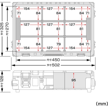 セフパーツボックス(透明トップカバー) 連結機能搭載 セフボックス・セフ台車シリーズ タジマツール(TJMデザイン)