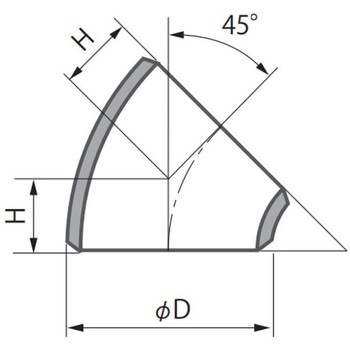 白 PT370 S/80 45° ショートエルボ 淡路マテリア