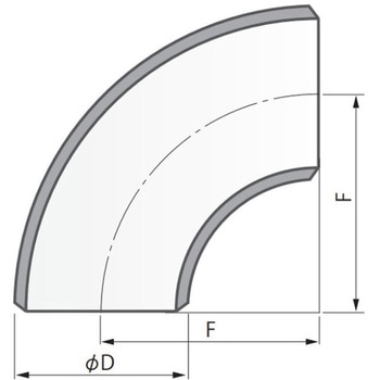 PG370 S/40 90° ロングエルボ 淡路マテリア