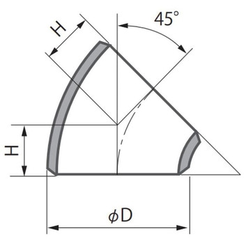 PG370 S/80 45° ショートエルボ 淡路マテリア