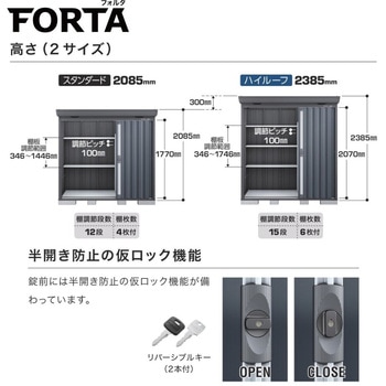 中型物置 フォルタ フランネルグレー(本体色) イナバ