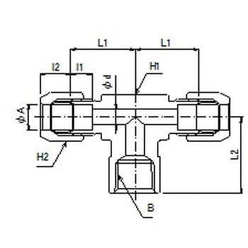 リング式銅管継手(計装用) 圧力計チーズユニオン(Rc) 群協製作所