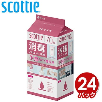 スコッティ ウェットティッシュ 消毒 アルコール つめかえ用 日本製紙クレシア