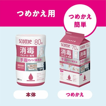 スコッティ ウェットティッシュ 消毒 アルコール つめかえ用 日本製紙クレシア