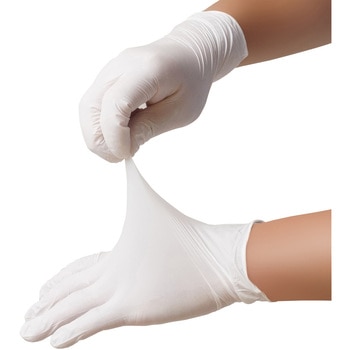 ニトリル手袋 ホワイト 薄手 粉なし - ACE GLOVE(エースグローブ)
