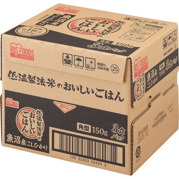 ケース 低温製法米のおいしいごはん  新潟県魚沼こしひかり 角型150g×24パック アイリスオーヤマ