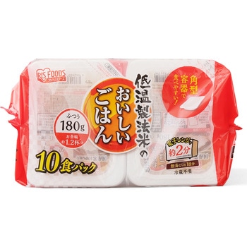 低温製法米のおいしいごはん 国産米100% 180g×10P 角型(ケース) - アイリスオーヤマ