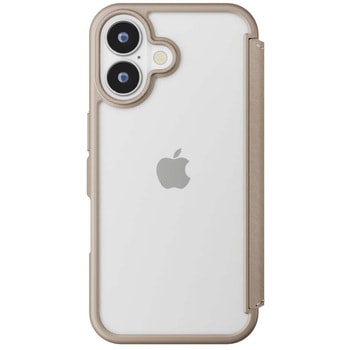 iPhone 16 Plus用 ガラスフリップケース [ベージュ] PGA