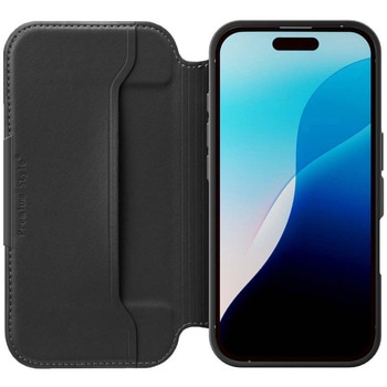 iPhone 16 Pro Max用 ガラスフリップケース [ブラック] PGA