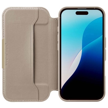 iPhone 16 Pro Max用 ガラスフリップケース [ベージュ] PGA