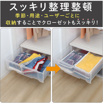 このサイズが欲しかった!高10cm 衣類整理袋 クリア 2枚組 アストロ
