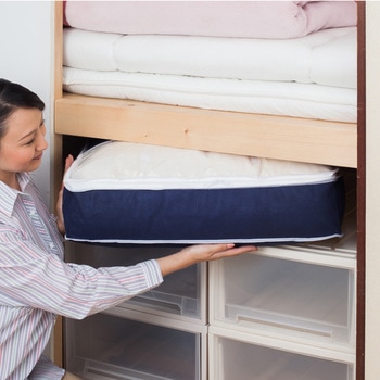 羽毛布団を薄く収納するケース紺2枚組 アストロ