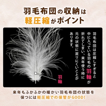 羽毛布団を小さく収納するケース ベージュ 3枚組 - アストロ