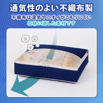 羽毛布団を小さく収納するケース 紺 3枚組 アストロ