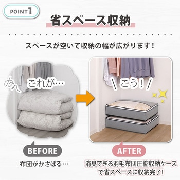活性炭羽毛布団を薄くしまえるケース 3個組 アストロ