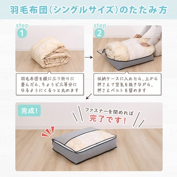 活性炭羽毛布団を薄くしまえるケース 3個組 アストロ