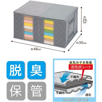 持ち手が便利 活性炭衣類整理袋 小 - アストロ