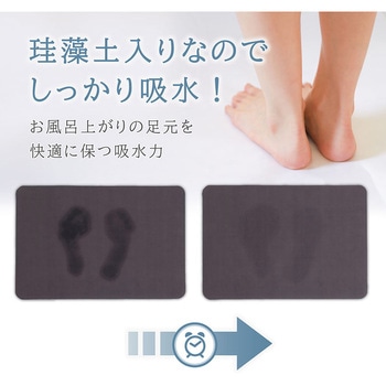珪藻土入りソフトバスマット グレー アストロ