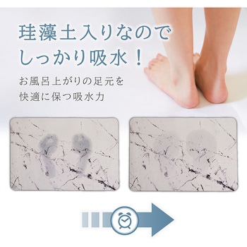 珪藻土入りソフトバスマット 大理石 アストロ