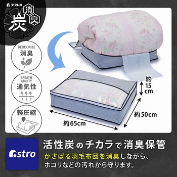 活性炭羽毛布団を薄くしまえるケース アストロ