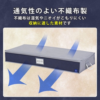 活性炭 グレー×ネイビー ベッド下収納ケース アストロ