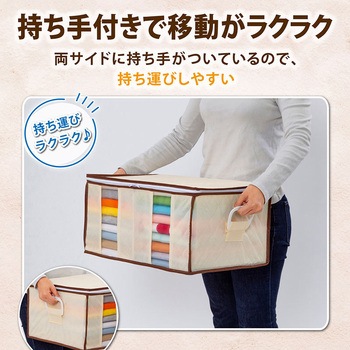衣類をまとめてしまえる整理袋 ベージュ アストロ