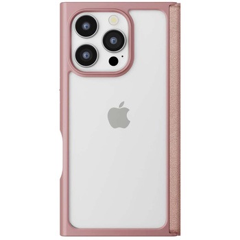 iPhone 16 Pro用 クリアフリップケース [スエード調/ピンク] PGA