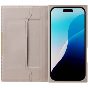 iPhone 16 Pro用 クリアフリップケース [スエード調/グレー] PGA