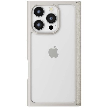 iPhone 16 Pro用 クリアフリップケース [スエード調/グレー] PGA