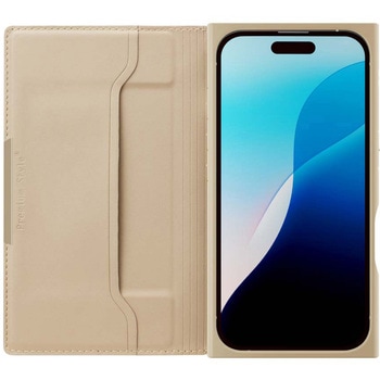 iPhone 16 Pro用 クリアフリップケース [スエード調/ベージュ] PGA