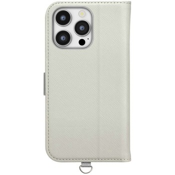 iPhone 16 Pro用 フリップカバー [サフィアーノ調/グレー] PGA