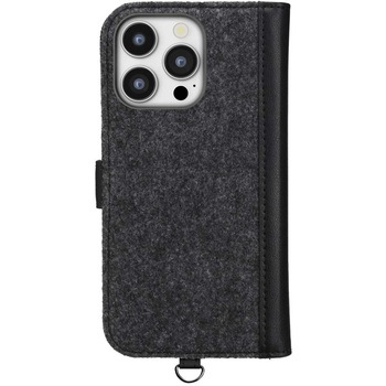 iPhone 16 Pro用 フリップカバー [フェルト/ブラック] PGA