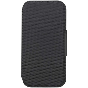 iPhone 16 Pro用 ガラスフリップケース [ナイロンメッシュ調/ブラック] - PGA