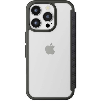 iPhone 16 Pro用 ガラスフリップケース [ナイロンメッシュ調/ブラック] - PGA