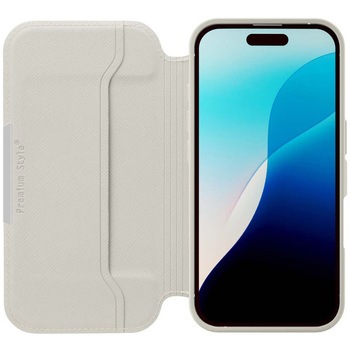 iPhone 16 Pro用 ガラスフリップケース [サフィアーノ調/グレー] PGA