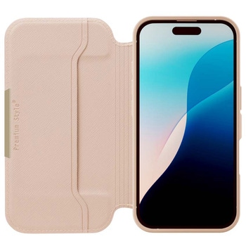 iPhone 16 Pro用 ガラスフリップケース [サフィアーノ調/ピンク] PGA