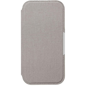 iPhone 16 Pro用 ガラスフリップケース [キャンバス/ライトグレー] PGA