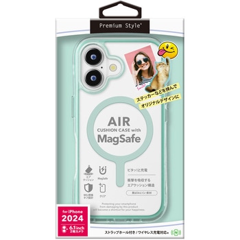 iPhone 16用 MagSafe対応 エアクッションケース [ミント] PGA