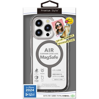 iPhone 16 Pro用 MagSafe対応 エアクッションケース [グラファイト] - PGA