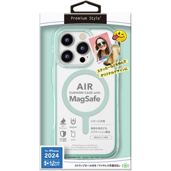 iPhone 16 Pro用 MagSafe対応 エアクッションケース [ミント] PGA