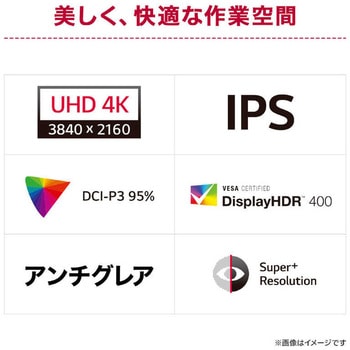 27インチ ワイド液晶ディスプレイ(3840x2160/IPS/アンチグレア/HDMIx2/DP/TypeC(PD90W)/スピーカー/高さ調整/ピボット/3年保証) LG