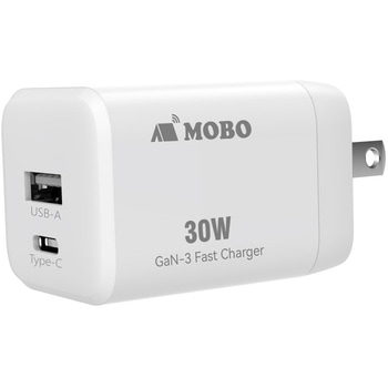 <MOBO>折りたたみ式プラグ搭載 コンパクトAC充電器 30W(2ポート：USB-C+USB-A/USB PD対応) アーキサイト
