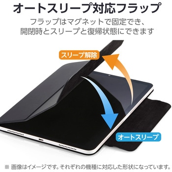 iPadケース 11インチ(A16)/10.9インチ 第10世代 マグネット着脱フラップ 2アングル 三つ折りスタンド エレコム