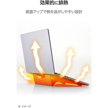 ノートパソコンスタンド 貼り付け式 折りたたみ スタンド ロングタイプ 薄型 持ち運び便利 排熱効果 エレコム