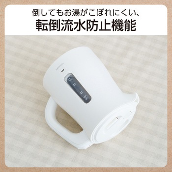 電気ケトル 1.0L 【1200W急速沸騰 転倒お湯もれ防止 空焚き防止 蒸気抑制構造】 自動OFF 二重構造 テスコム