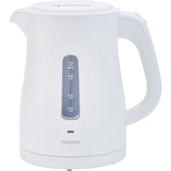 電気ケトル 1.0L 【1200W急速沸騰 転倒お湯もれ防止 空焚き防止 蒸気抑制構造】 自動OFF 二重構造 テスコム