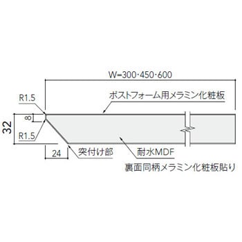 ポストフォームカウンター KDA型(木目)