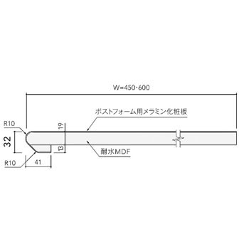 ポストフォームカウンター UFA型(石目・抽象) AICA(アイカ工業)