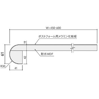 ポストフォームカウンター NIA型(レザー) AICA(アイカ工業)